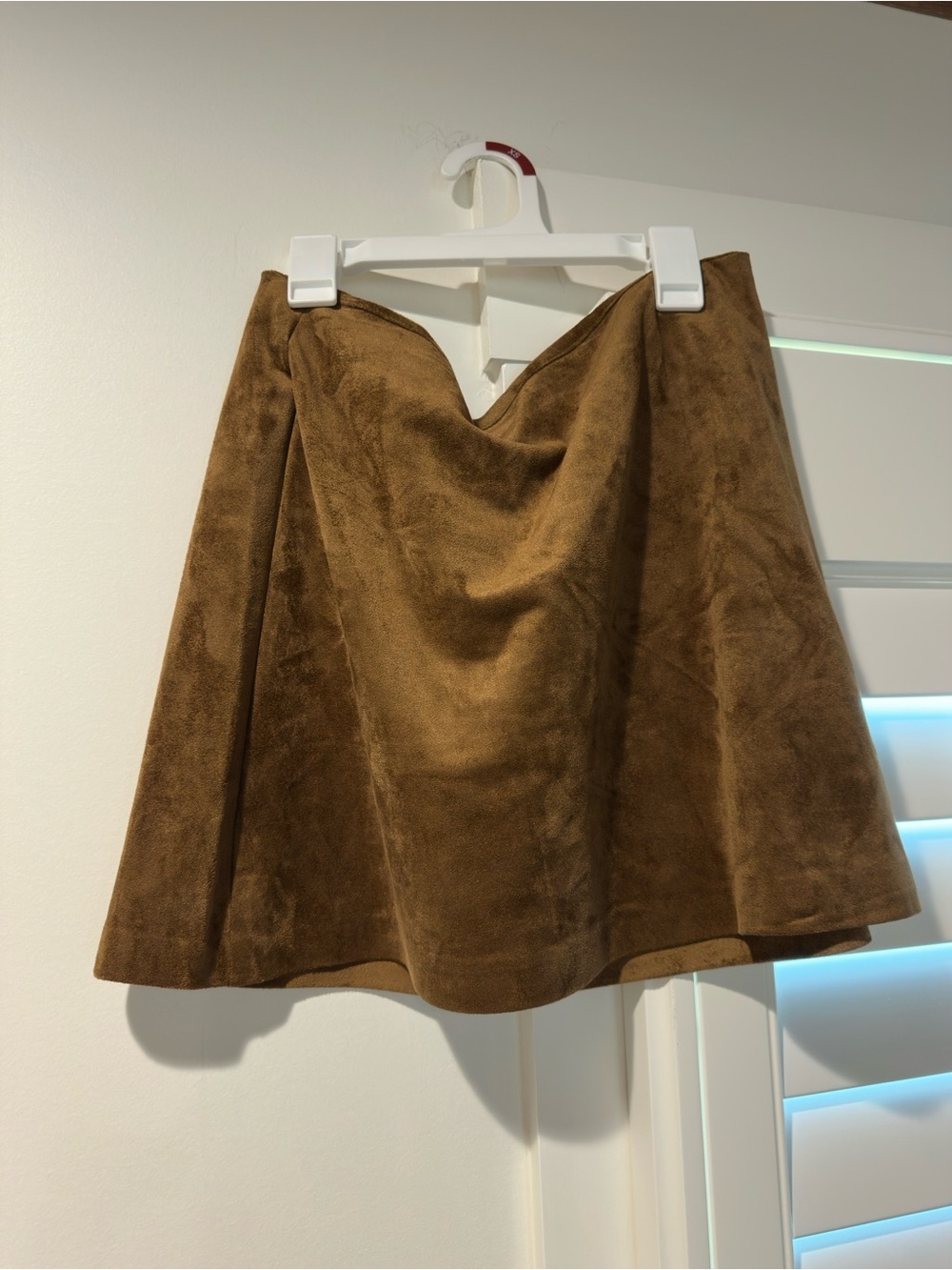 Z Supply Brown Faux Suede Circle Skirt